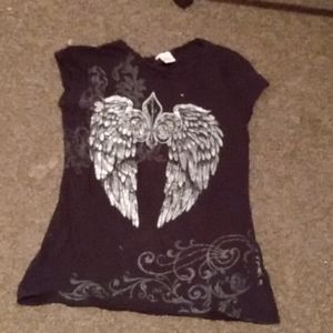 Black and gray short sleeve shirt